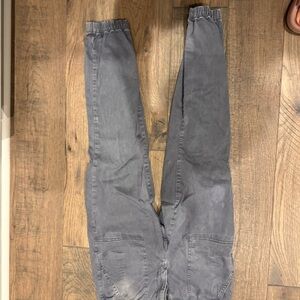 Gray Jogger Pants with Elastic Waist